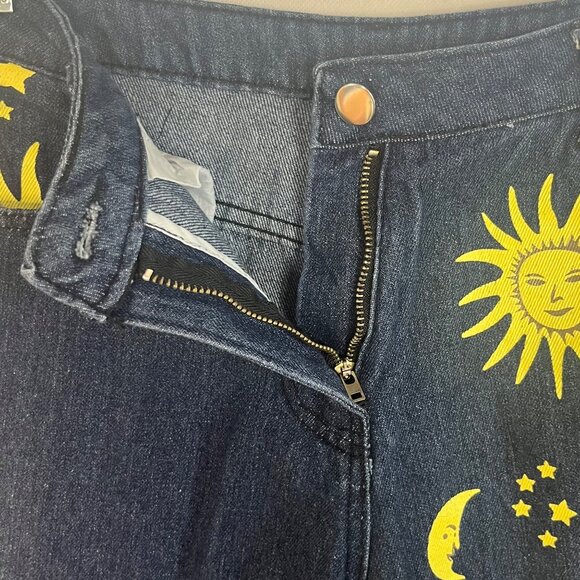 Sun Moon Star Jeans Womens Medium Dark Wash Womens Fun Whimsical - Picture 7 of 8